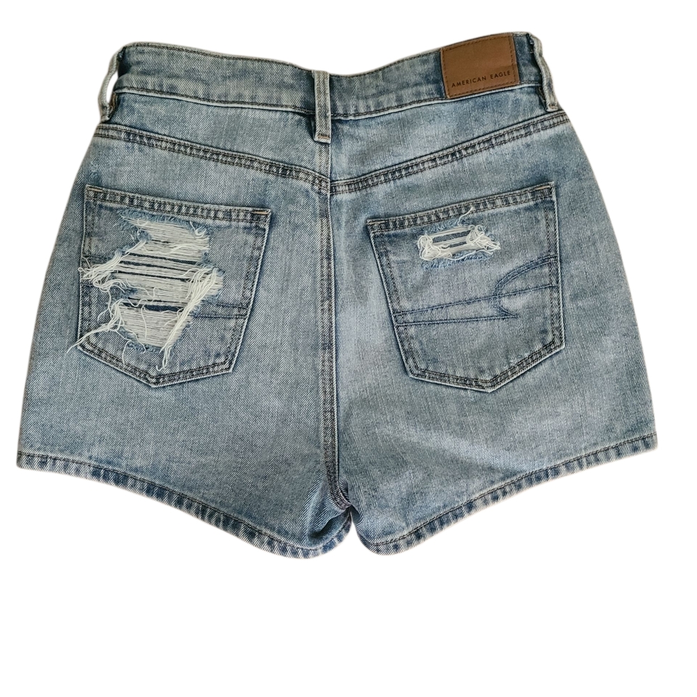 American Eagle Outfitters Blue High-Waisted Jean Shorts - Picture 2 of 5